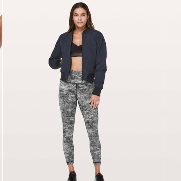 Lululemon Wunder Under Hi-Rise 7/8 Tight *25" Rush Jacquard Black White - Picture 5 of 9